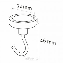 Obešalna stenska magnetna kljukica - 30 kg