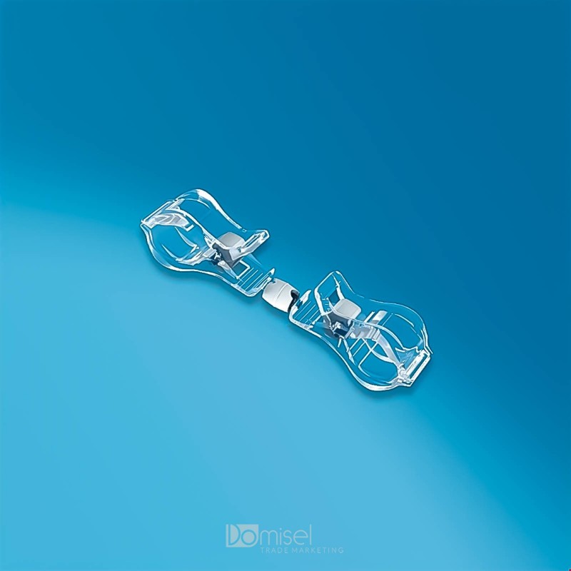 Plastična prozorna dvojna ščipalka - 130 mm