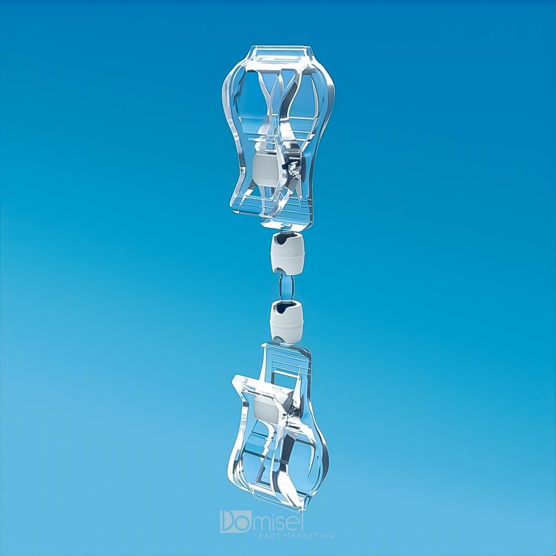 Plastična prozorna dvojna ščipalka - 150 mm