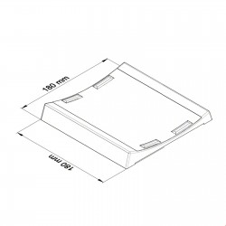 Gotovinski pladenj 180 x 180 x 19 mm za komunikacije 150 x 136 mm