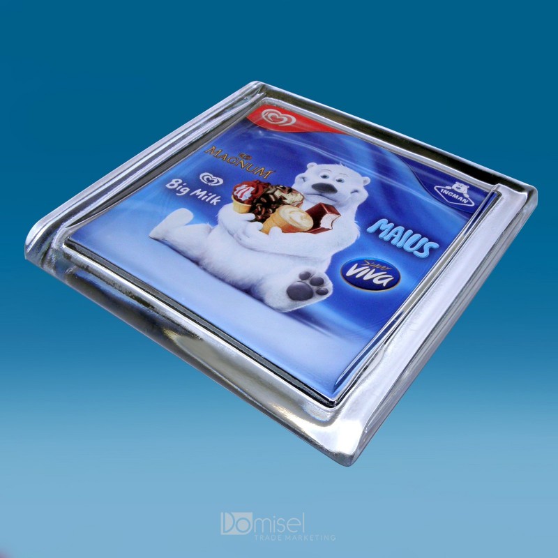 Steklen oglat gotovinski pladenj - 175 x 175 x 18 mm