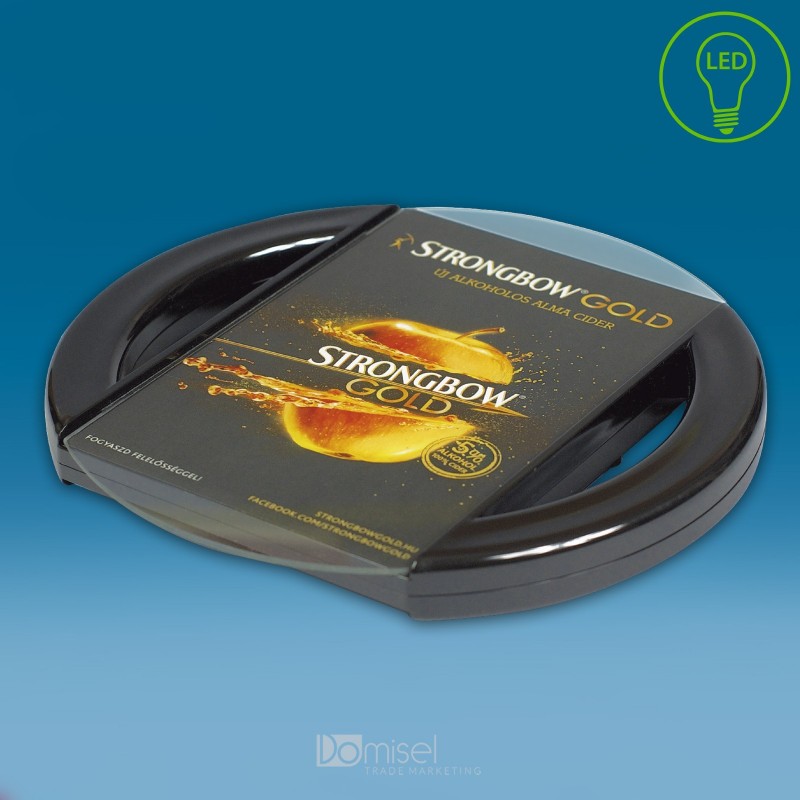 LED okrogel gotovinski pladenj s tiskom CMYK - 200 x 135 mm