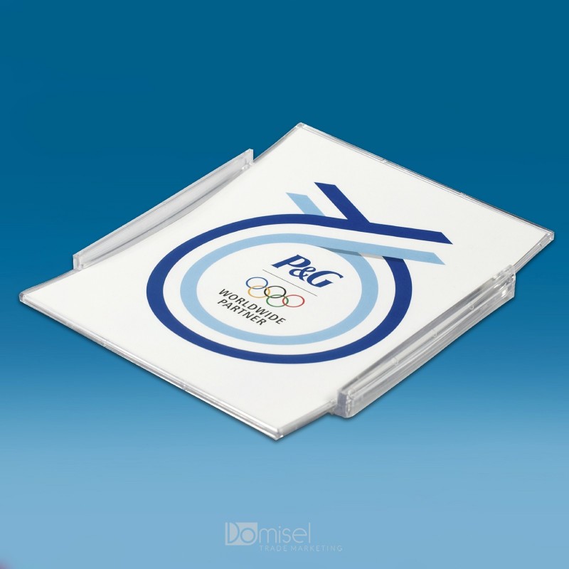 Plastičen oglat gotovinski pladenj s tiskom CMYK - 160 x 140 x 15 mm