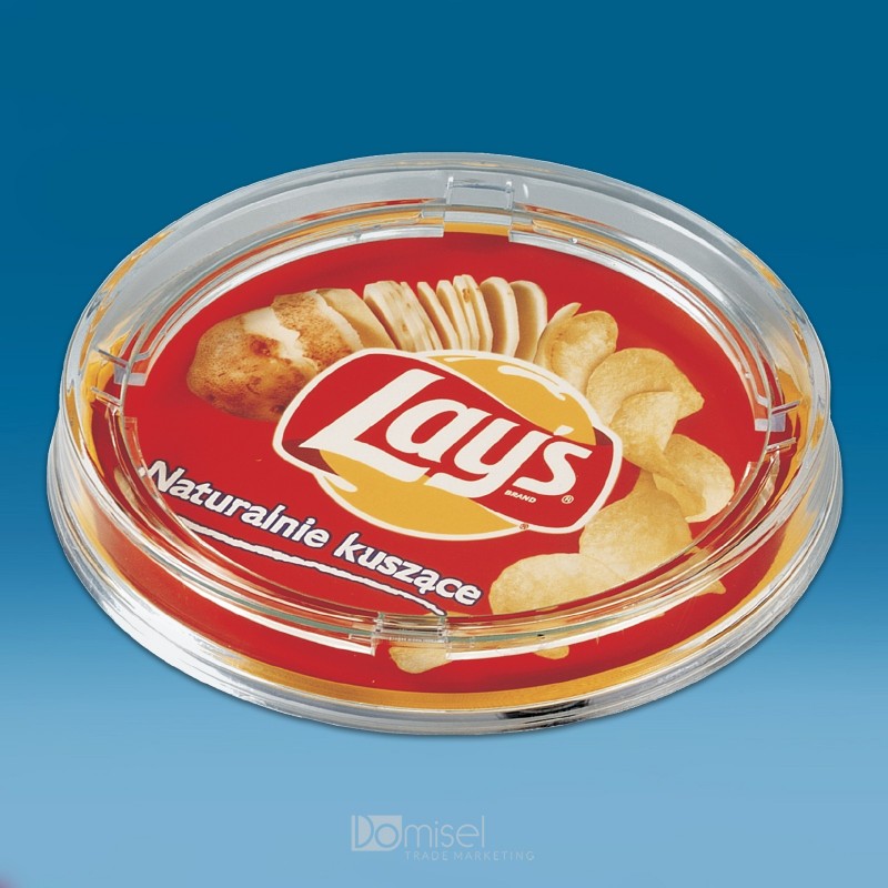 Stekleni okrogel gotovinski pladenj s tiskom CMYK - Ø 170 x 23 mm