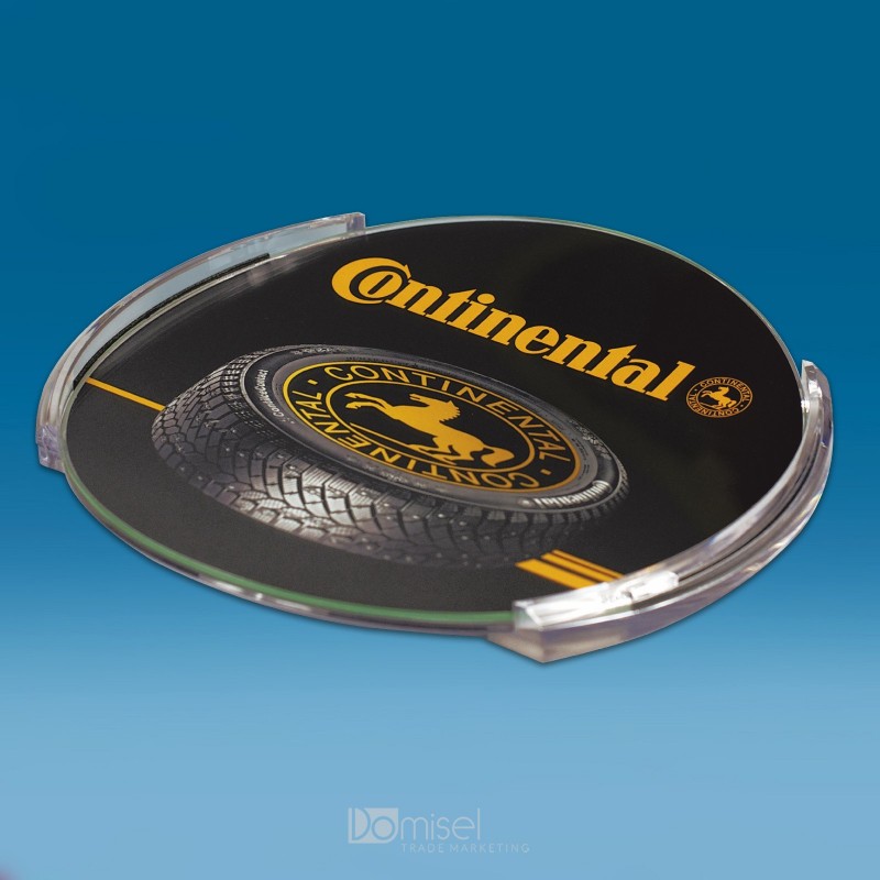 Steklen okrogel gotovinski pladenj s tiskom CMYK - Ø 170 x 16 mm