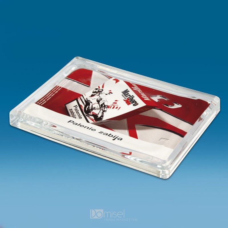 Steklen oglat gotovinski pladenj s tiskom CMYK - 179 x 129 x 20 mm