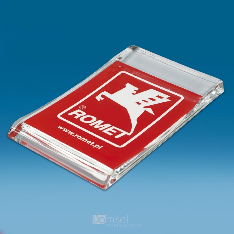 Steklen oglat gotovinski pladenj s tiskom CMYK - 220 x 140 x 18 mm