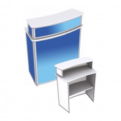 Zložljiv ovalen promocijski dvojni pult - 1033 x 562 mm