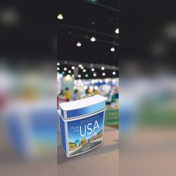 Zložljiv ovalen promocijski dvojni pult - 1033 x 562 mm