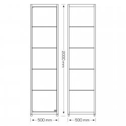 Vitrina z "LED" 50 x 50 x 200 cm
