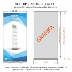 Roll-up stojalo - standard tweet - 850 x 2000 mm