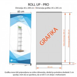 Roll-up stojalo - PRO - 850 x 2000 mm