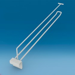 Kovinska dvojna drsna oglata kljukica z nosilcem za ceno - 400 - siva struk. RAL7035