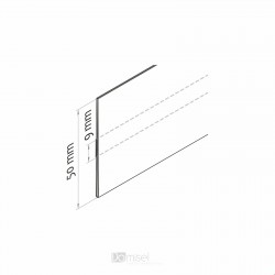 Censka letvica - lepilo na sredini - 50 x 1000 mm