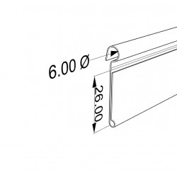 Censka letvica za žične ograje - 40/26 x 1000 mm - ekstrudirana