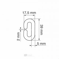 prozoren plastičen "C" kavelj - 39 mm