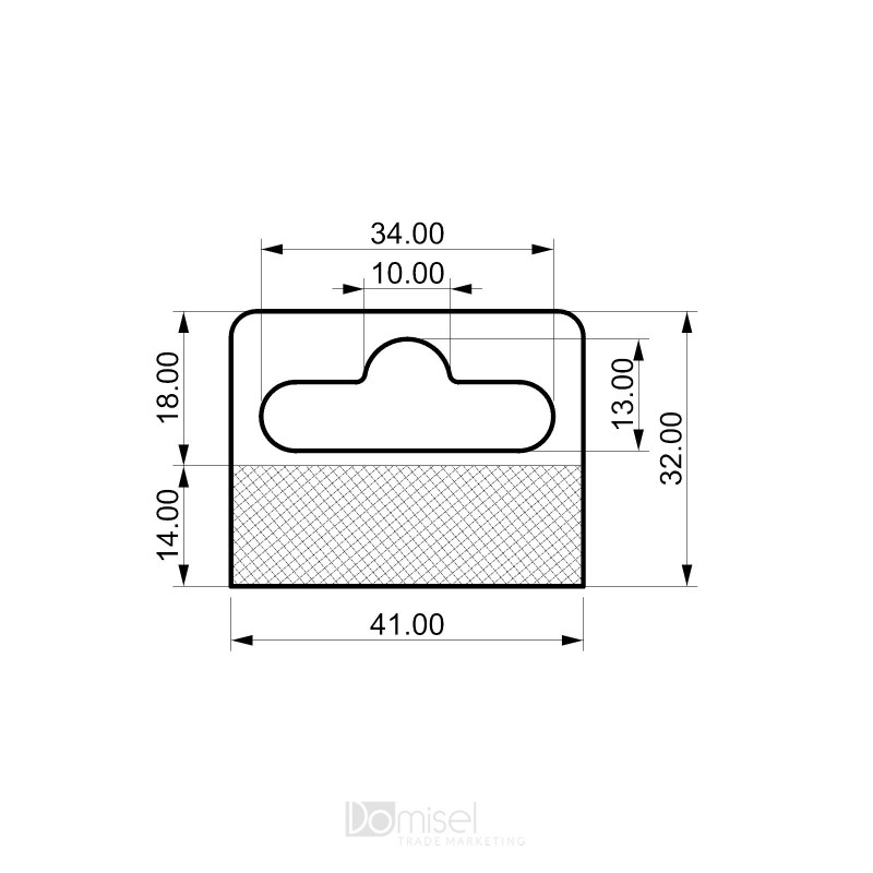 Zaprti samolepilni obešalnik za izdelke - 41 x 32 mm