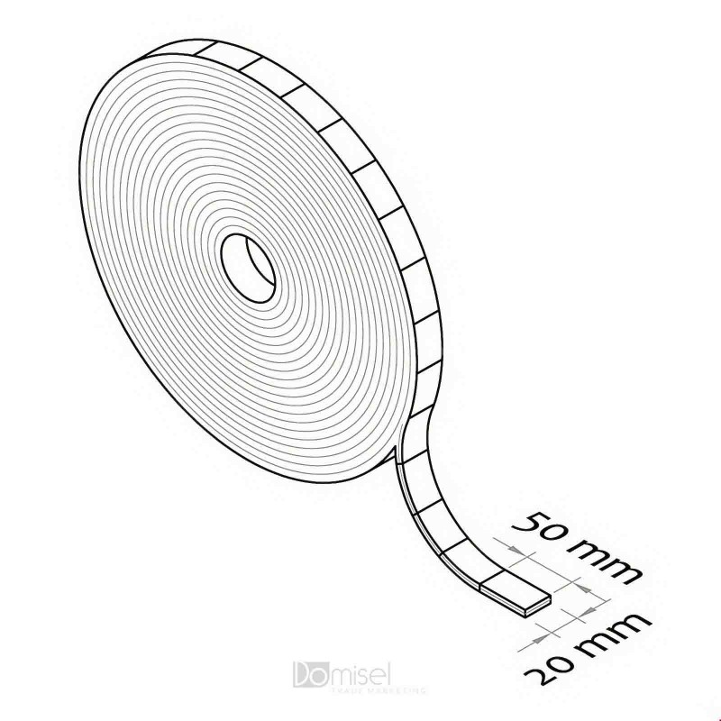 Ježek pravokotni trak v roli - 20 x 50 mm