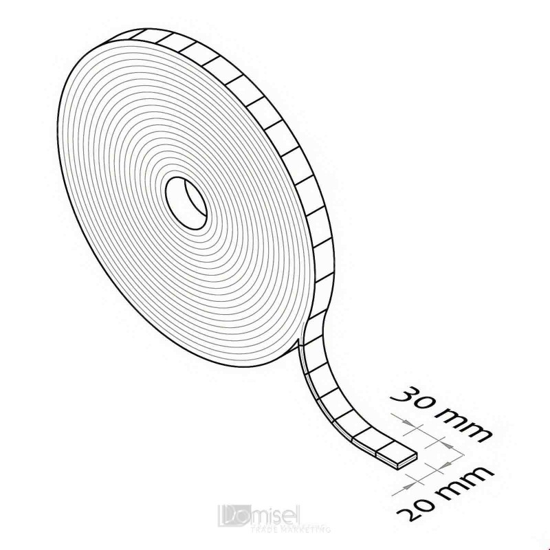 Ježek pravokotni trak v roli - 20 x 30 mm