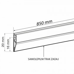 Samolepilni "klik" profili za plakate - 850 mm