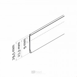 Censka letvica - prozorno lepilo, z robom naprej - ekstrudirana - D1325 V25 Censka letvica - prozorno lepilo, z robom naprej - ekstrudirana - D1325 V25