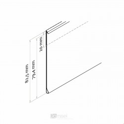 Censka letvica - prozorno lepilo, z robom naprej - ekstrudirana - D1325 V80 Censka letvica - prozorno lepilo, z robom naprej - ekstrudirana - D1325 V80