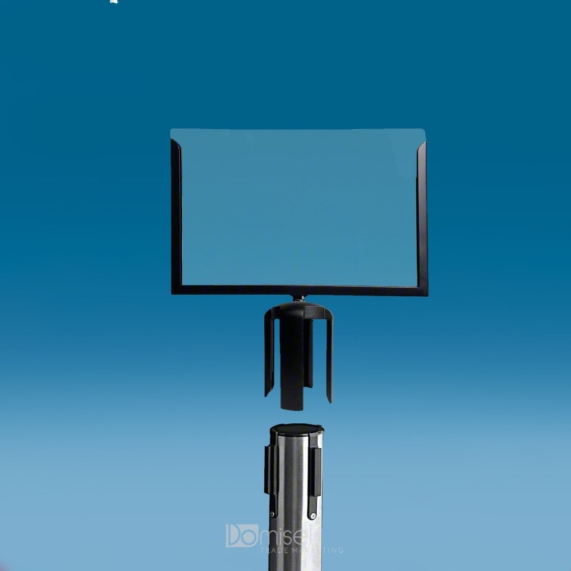 INFORMACIJSKI OKVIR - ZA PREGRADNI STEBRIČEK TRAK - OGLAT ODPRT - ČRN - LEŽEČ - A4 INFORMACIJSKI OKVIR - ZA PREGRADNI STEBRIČEK TRAK - OGLAT ODPRT - ČRN - LEŽEČ - A4