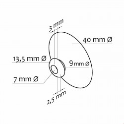 VAKUUMSKI PRISESEK - Z GUMBOM - Ø 40 mm - Ø 9 mm