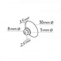 VAKUUMSKI PRISESEK - Z GUMBOM - Ø 30 mm - Ø 5 mm