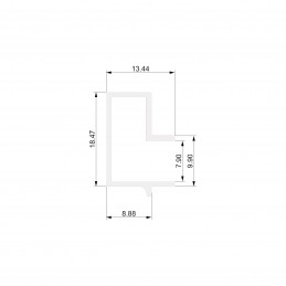 Alu lamelni profil za lamelne stene - ENOJNI - D1000