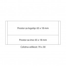 IMENSKA PRIPONKA Z LOGOTIPOM - MAGNET - D70 V30 - SREBRNA