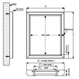 OGLASNA DESKA Z MAGNETNO TABLO - RAZLIČNE VELIKOSTI
