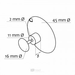 VAKUUMSKI PRISESEK - S PRITRDILNO SPONKO - Ø 45 mm - Ø 16 mm