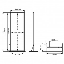SVETLOBNI LED TOTEM - MAGNET - 594 X 1682 mm - SIV IN ČRN