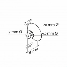 VAKUUMSKI PRISESEK - Z GUMBOM - Ø 20 mm - Ø 4,5 mm