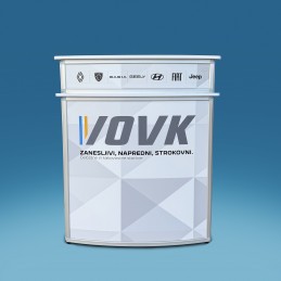 Zložljiv ovalen promocijski dvojni pult - 1033 x 562 mm