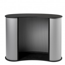 PROMOCIJSKI PULT L - PLASTIČEN - LESEN - ZAOBLJEN - POP UP - 1200 X 900 X 450