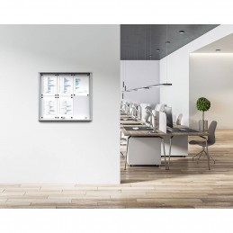 OGLASNA DESKA Z MAGNETNO TABLO - SREBRNA - DRSNA VRATA - 940 x 675 mm (8 x A4)