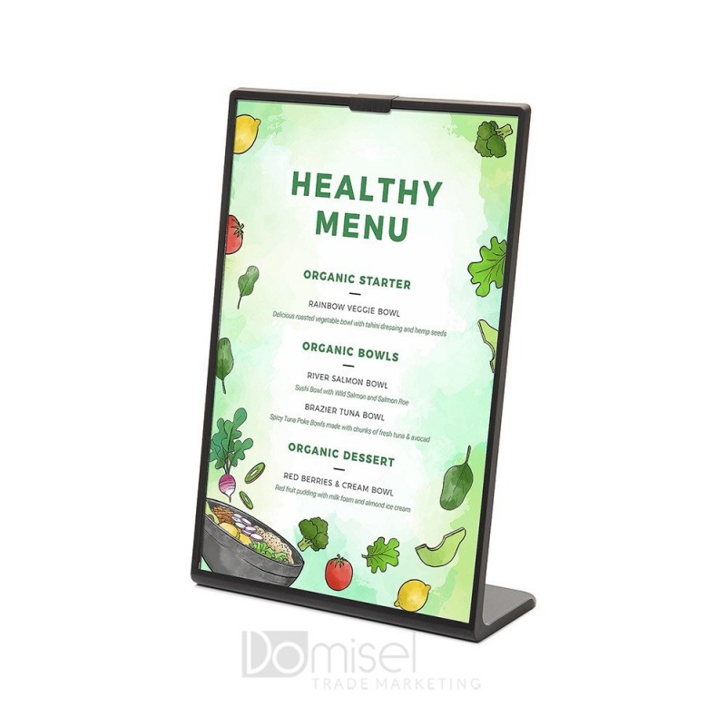 NAMIZNO STOJALO ZA REKLAME - PREMIUM - ČRNO - A5