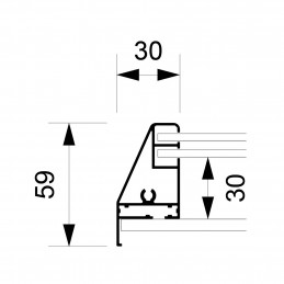 Oglasna deska z magnetno tablo - Srebrna - drsna vrata -  1160 x 675 mm (10 x A4)