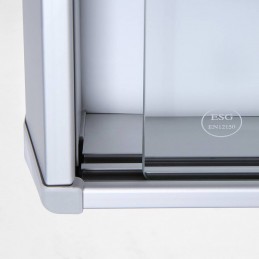 Oglasna deska z magnetno tablo - Srebrna - drsna vrata -  1160 x 675 mm (10 x A4)