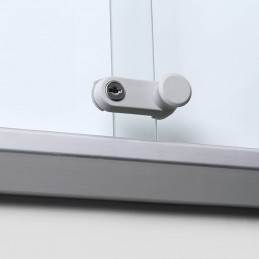 Oglasna deska z magnetno tablo - Srebrna - drsna vrata -  1160 x 675 mm (10 x A4)