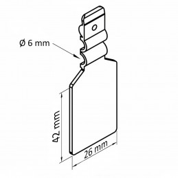 CENOVKE - ZA KLJUKICE - 42 X 26 MM - Ø 6 - ČRNA
