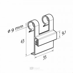 Prijemalka za žično ograjo - dvojna - Ø 9 mm 13 mm