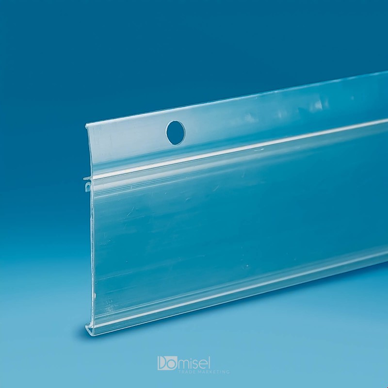 CENSKA LETVICA - ZA ŽIČNE OGRAJE - Z LUKNJAMI ZA OBEŠANJE - EKSTRUDIRANA - PROZORNA - D2025 V44 Ø6