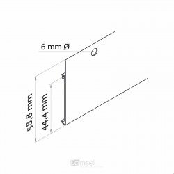 CENSKA LETVICA - ZA ŽIČNE OGRAJE - Z LUKNJAMI ZA OBEŠANJE - EKSTRUDIRANA - PROZORNA - D2025 V44 Ø6