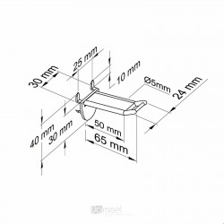 Plastična polna za zapičit kljukica z nosilcem za ceno - 50/100/150/200/250 mm