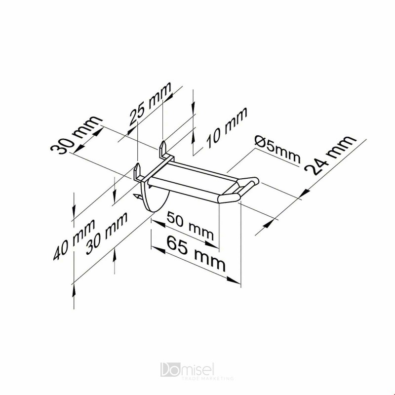Plastična polna za zapičit kljukica z nosilcem za ceno - 50/100/150/200/250 mm