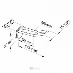 Plastična dvojna za zatikanje kljukica z nosilcem za ceno
