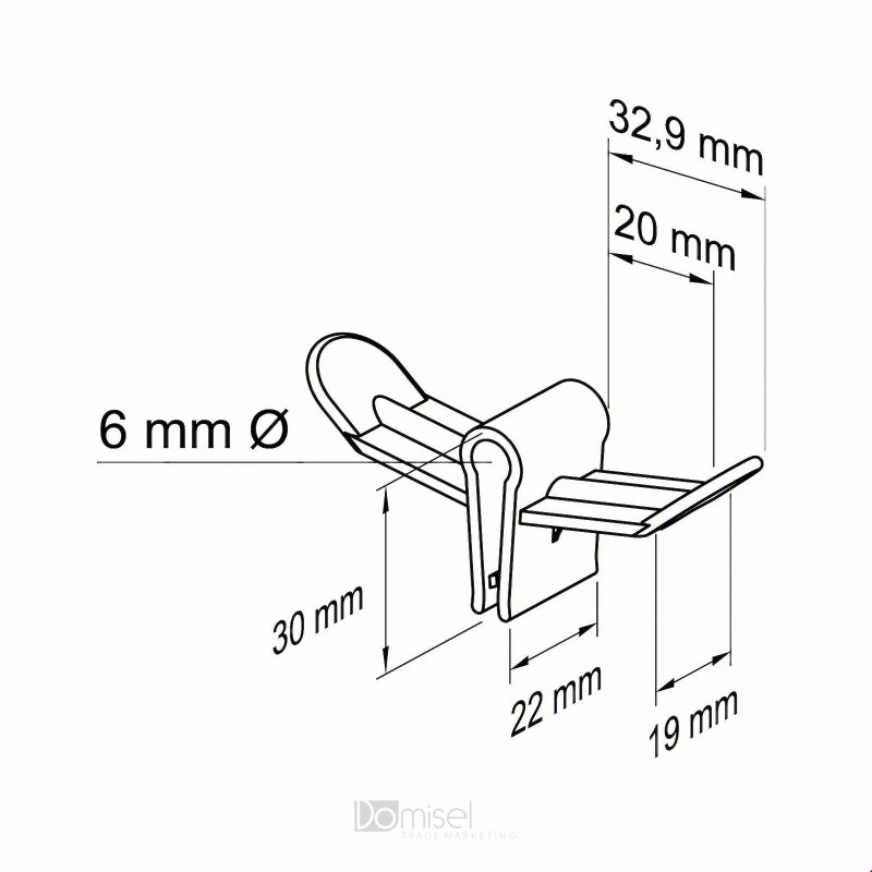 Plastična dvostranska polna za zatikanje kljukica - 20/50/70/100/120/150 mm